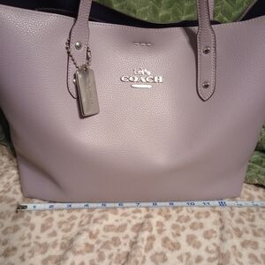 Coach Light Purple Leather Tote